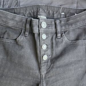 American Eagle Charcoal Button-Fly Jeans